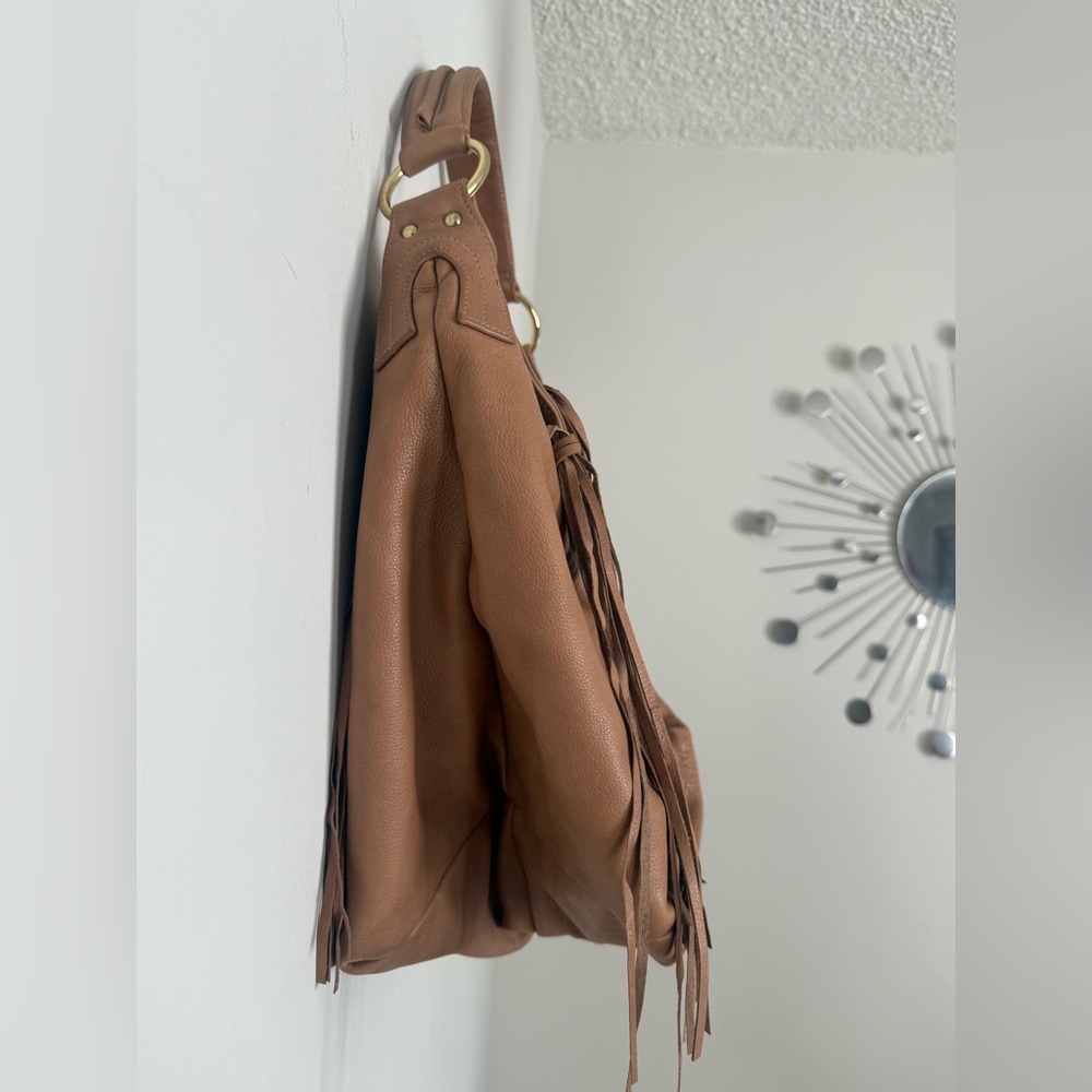 BULGA Large Tassel Soft Pebbled Leather Multi Compartment Hobo Bag - Picture 2 of 16